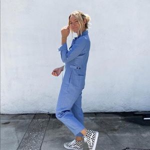 Madewell Garment-Dyed Coverall Jumpsuit Blue AL288